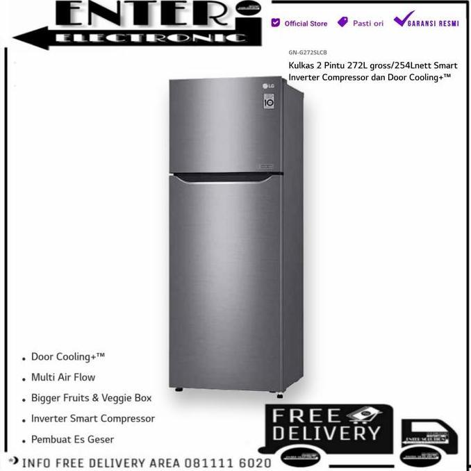 LG GNG272SLCB - KULKAS LG 2 PINTU SMART INVERTER 272L 254L GN G272SLCB