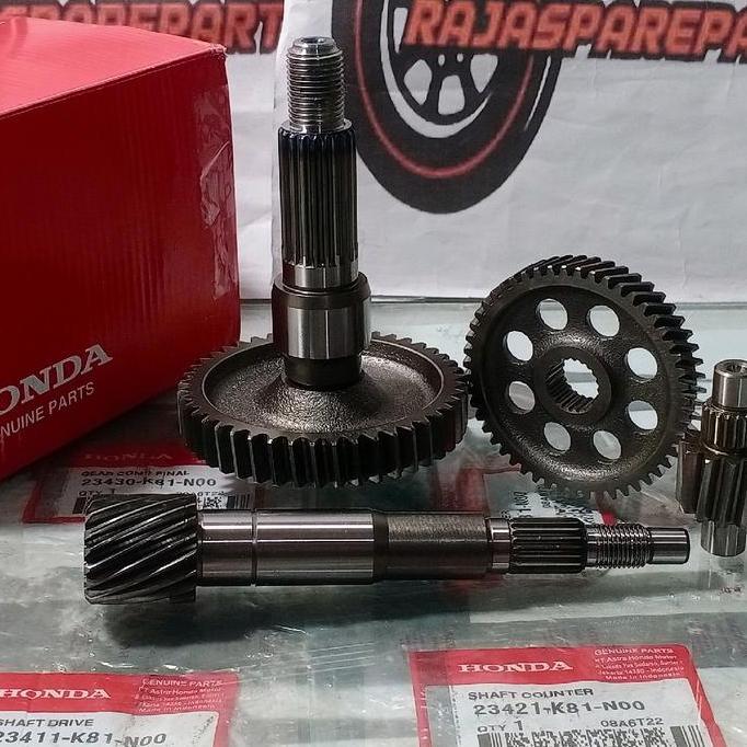 ORIGINAL GIGI RASIO BEAT FI BEAT POP SCOOPY FI K18 ATAU K44 GEAR ASSY KIT BEAT FI  as pully