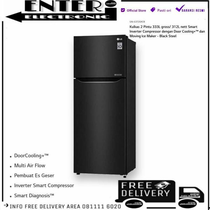 LG GNG372SXCB - KULKAS LG 2 PINTU SMART INVERTER 333L 312L GN G372SXCB