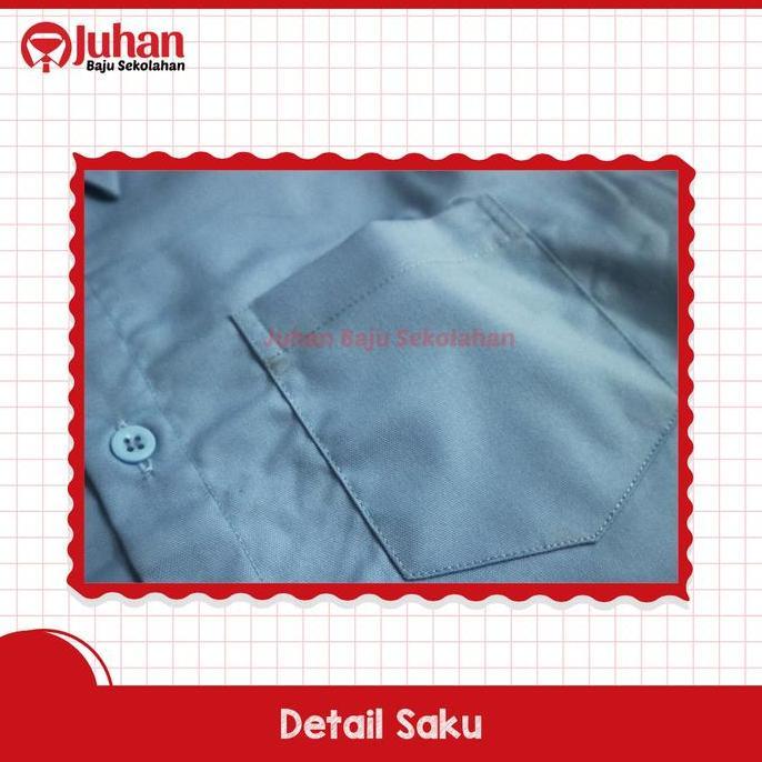 SERAGAM SEKOLAH BAJU SERAGAM BIRU LENGAN PENDEK KEMEJA BIRU BAJU BIRU