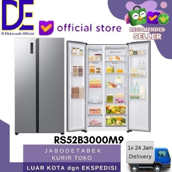 BEBAS ONGKIR - Kulkas Side By Side Samsung RS52B3000M9 550 Liter RS52B3000M9SE Silver