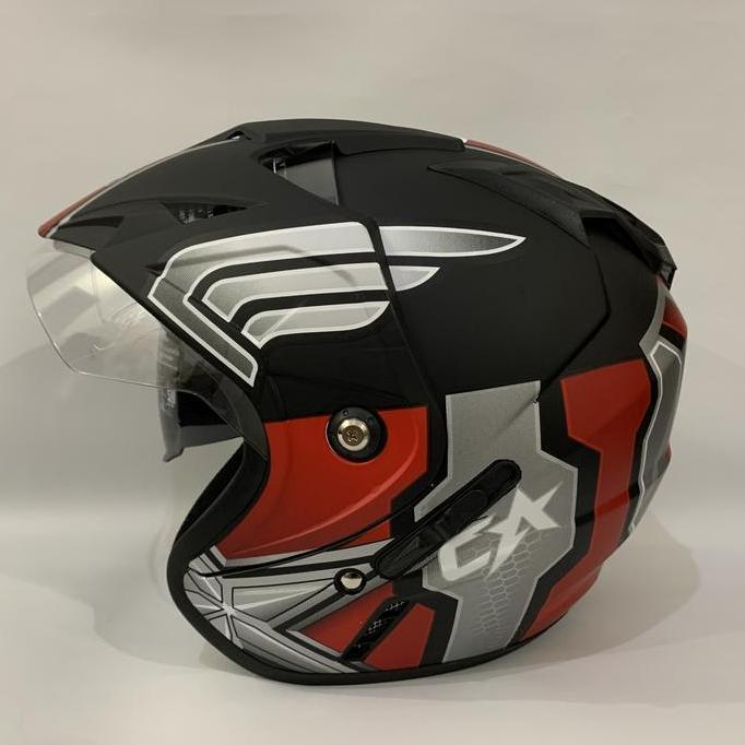 DY47 - Helm JP7 Captain America Doff Double Visor Dua Kaca Helem SNI Helmet Dewasa