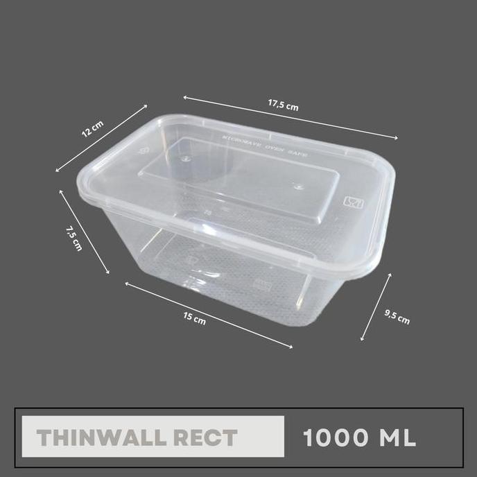 Kotak Makan Thinwall 1000 ml Persegi