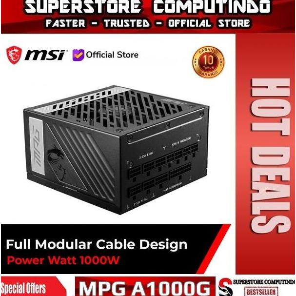 TERMURAH - PSU MSI MPG A1000G Modular 1000Watt 80+ Gold / MSI MPG A1000G