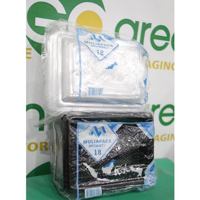 MIKA BROWNIES KOTAK SIZE S SMALL UK 18CM MULIAPACK ISI 50 SET TUTUP
