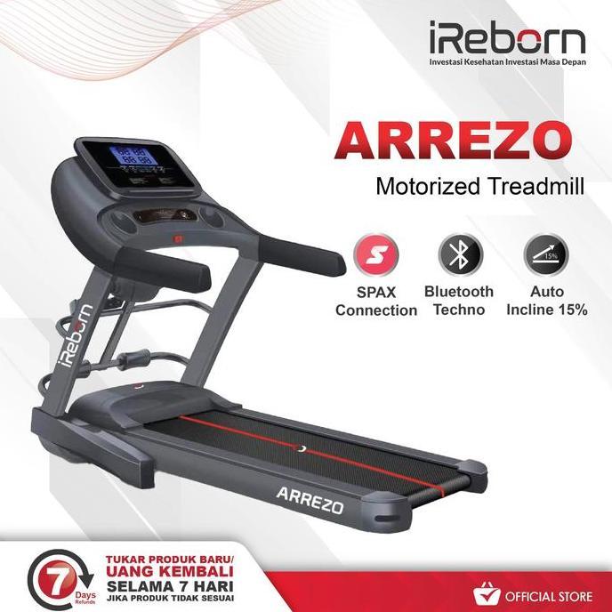 TERMURAH - Alat Fitness Treadmill Elektrik iReborn Arrezo (Auto Incline)