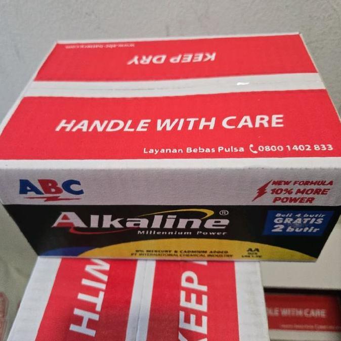BATERAI/BATRE/BATRAI/BATTERY ABC ALKALINE AA/A2 - 1 PACK isi 6 PCS (Jam Dinding/Ukuran Besar)
