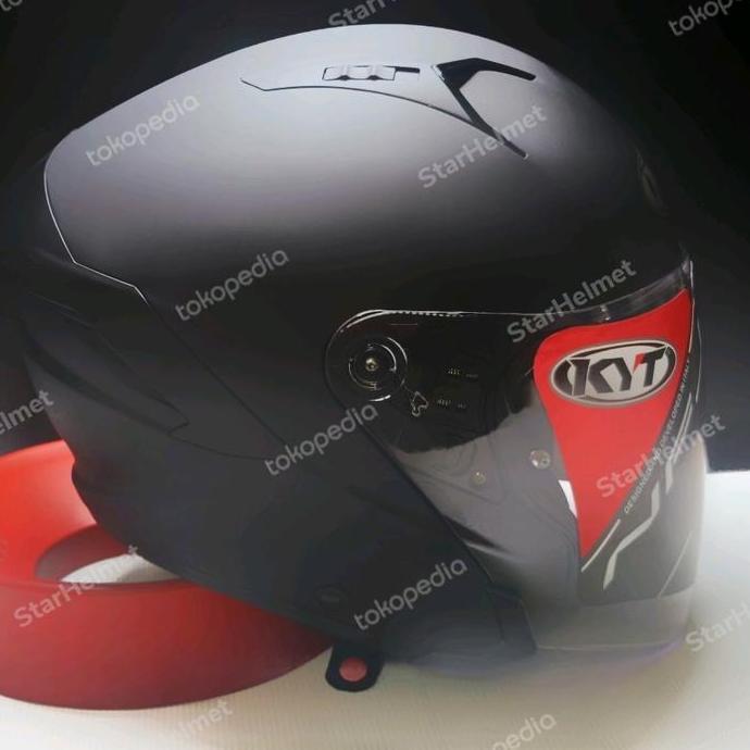 Helm Half Face KYT NFJ Solid Plain Black Matt Original