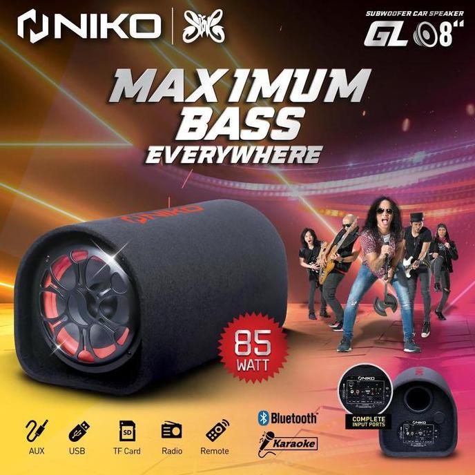 SPEAKER TABUNG / SPEAKER MOBIL BLUETOOTH 8 INCH NIKO GL8