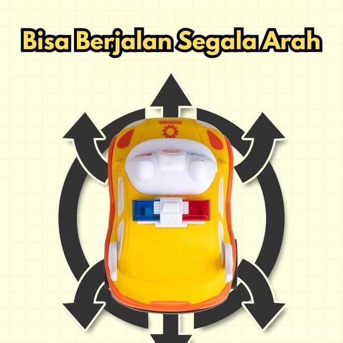 Toy Studio Mainan Mobil RC Remot Control Cartoon Robocar Poli City Rescue Keluar Lampu + Baterai