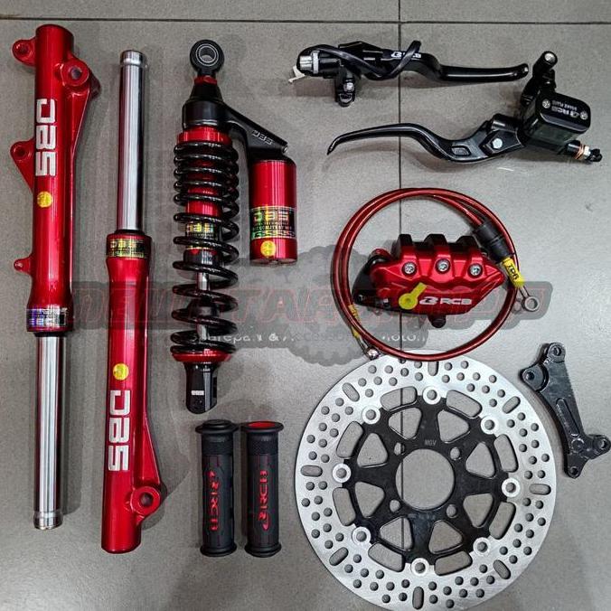 Paket Full set master rem rcb e3 12.7mm kanan kiri + kaliper 2 piston + selang 90cm + handgrip + dis