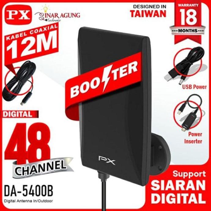 ANTENA TV DIGITAL DAN ANALOG PX DA-5400B BOOSTER INDOOR