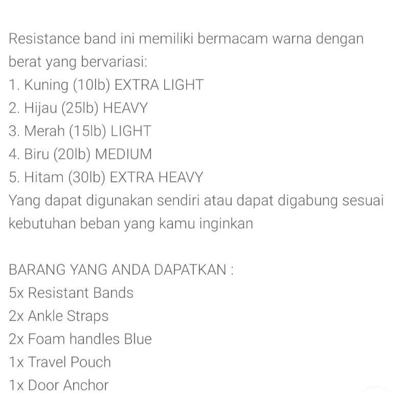 KARET RESISTANCE BAND ALAT OLAHRAGA ALAT FITNESS Perlengkapan olahraga