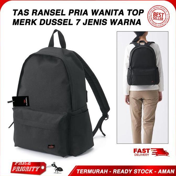 Promo Tas Ransel Punggung Tas Laptop Kuliah Sekolah Wanita Pria Merk Dussel COD