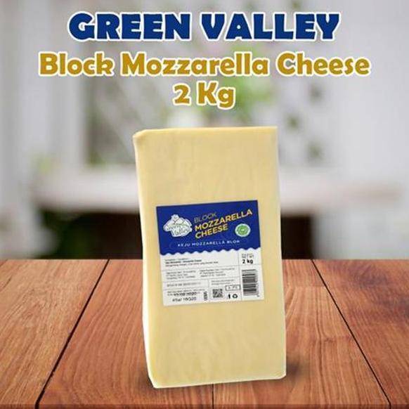 GREEN VALLEY - Block Mozzarella Cheese (Keju Mozzarella Balok) 2 Kg