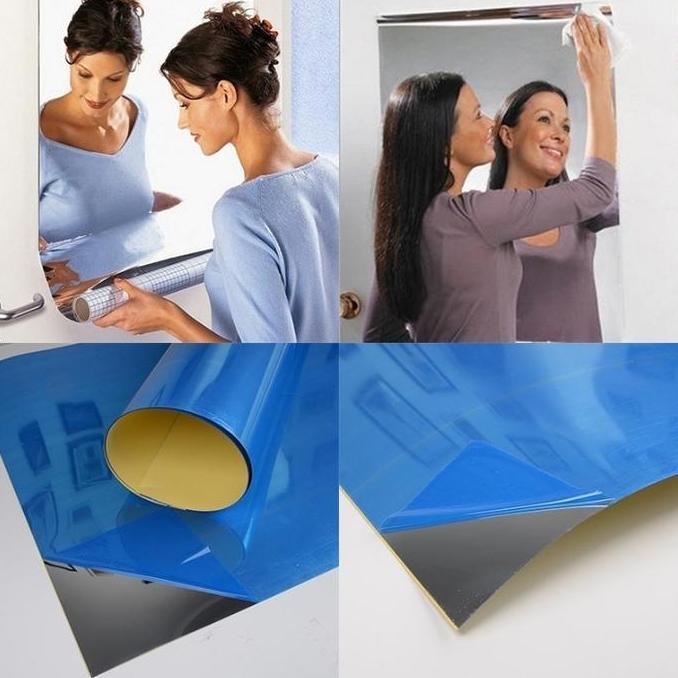 stiker cermin besar / wallpaper kaca cermin dekorasi dinding