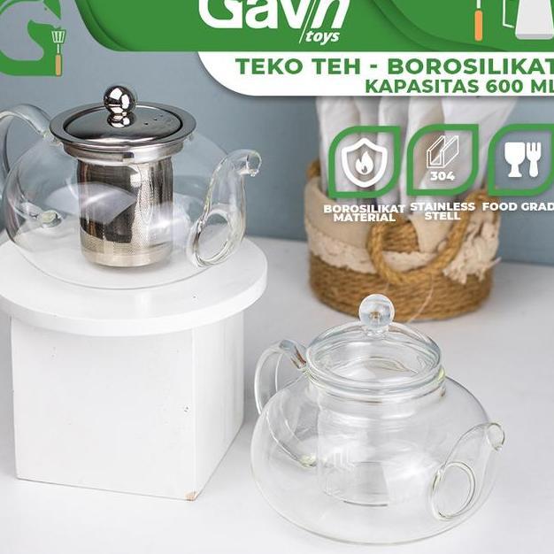 Teko Kaca With Infuser 600Ml Teko Teh Kaca Pitcher Teapot Kaca 600 Ml