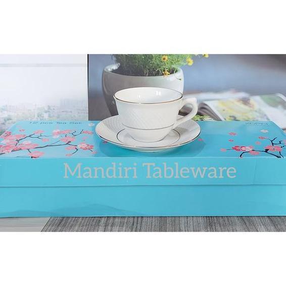 6 Pasang Cangkir Set Keramik Gold 2 Cangkir Kopi Cangkir Teh Quality