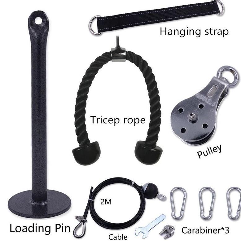 Katrol Fitnes Set Home Gym Workout Multifungsi Pull Down Triceps Bicep Murah Perlengkapan olahraga