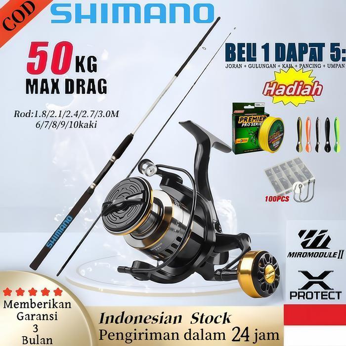 2025 New Shimano Fishing Rod Set Joran Pancing 1 Set Fishing Rod Spinning Reel Fishing Reel Joran 1.