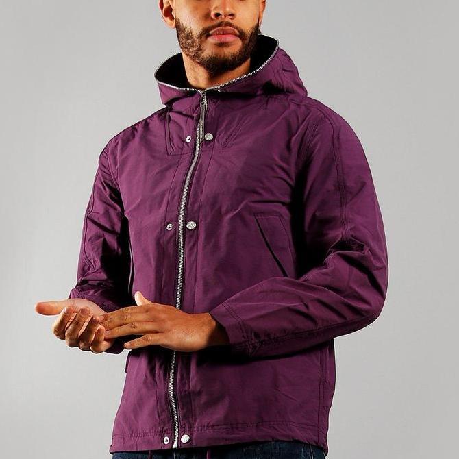 Promo Pretty Green Zip Through Hooded Jacket Purple Original COD