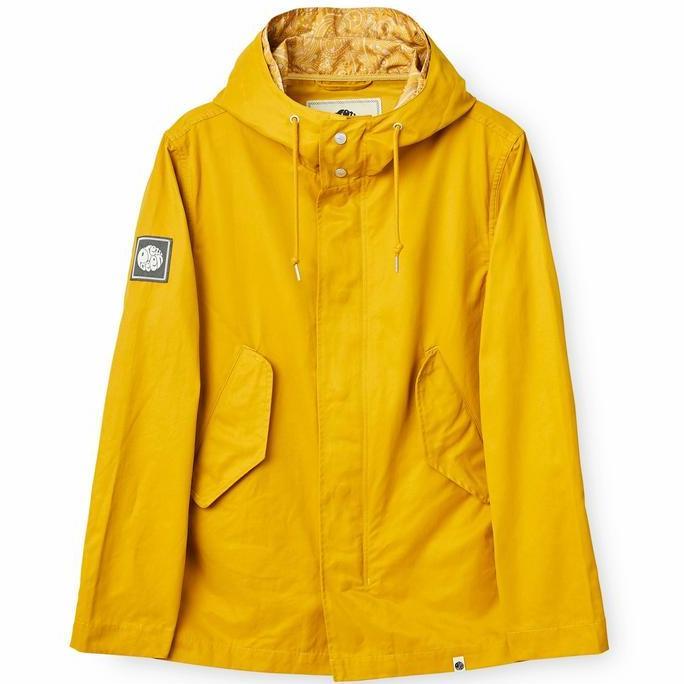 Promo Pretty Green Cotton Zip Up Hooded Jacket (Mustard) Original COD