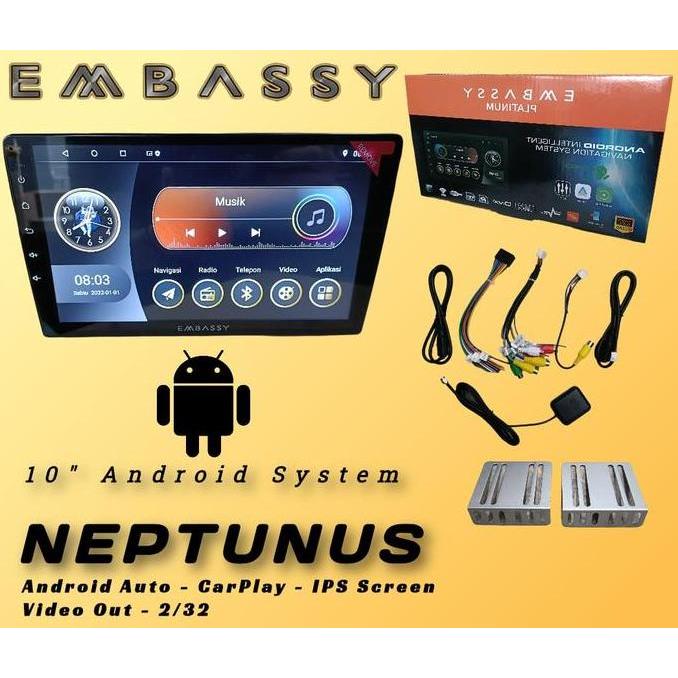 Bnr Head Unit Android Embassy 10/9/7 Inch Memory 2/32Gb