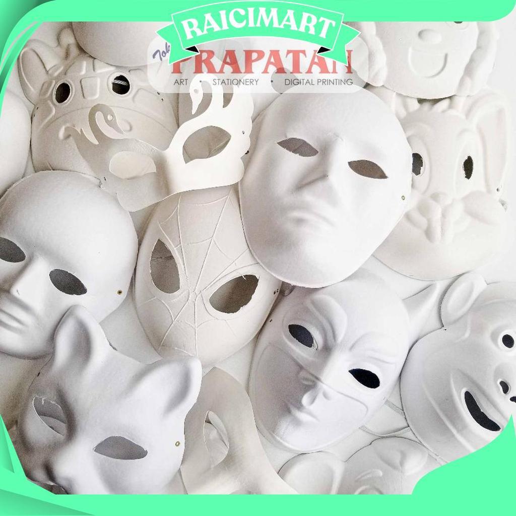 Topeng Lukis Wajah Polos Putih | Topeng Binatang Promo Puncak