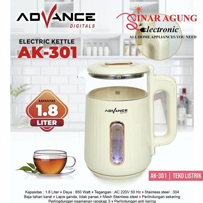 ADVANCE AK-301 / AK301 TEKO LISTRIK KACA TRANSFARAN - GARANSI