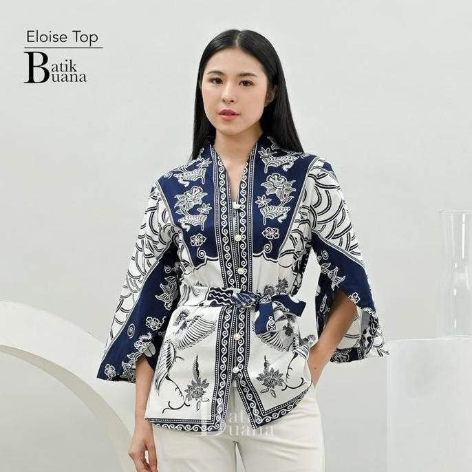[batik buana] Eloise Top - Atasan Batik Wanita Stretch Premium - Blouse Batik Wanita Modern - Baju B