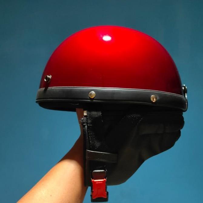 Helm Bogo Retro Vintage Chips Cetok Batok Setengah Kepala Dewasa Polos