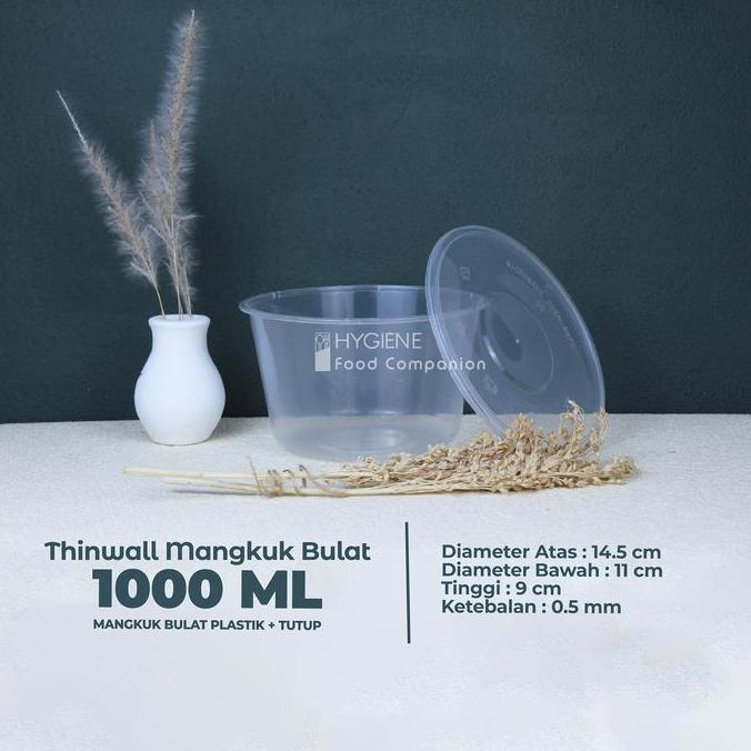 Thinwall Bulat 1000 ml Mangkok - Roundbowl 1000ml - Mangkok Bulat 1000
