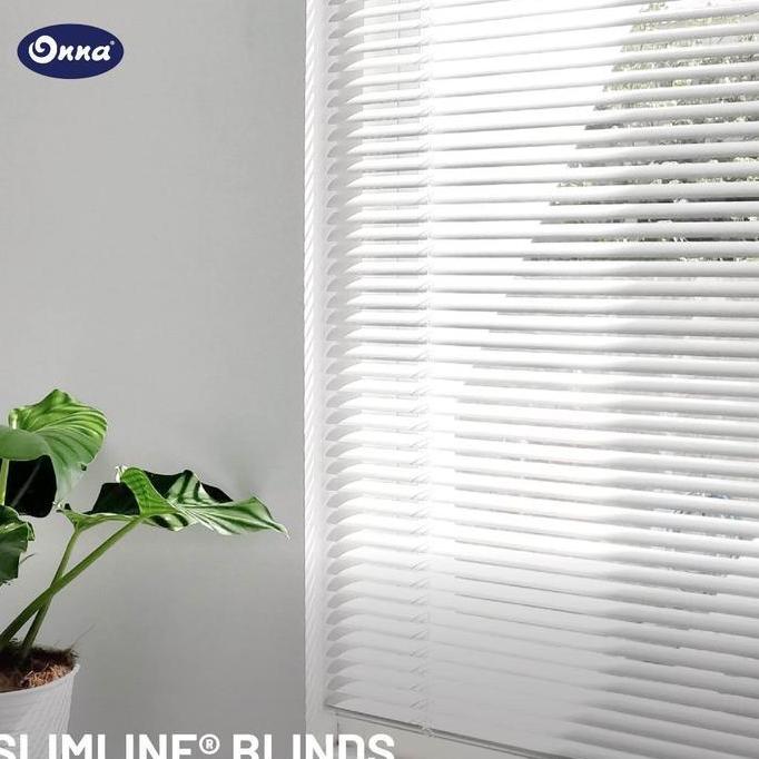 ONNA Slimline Blind Gorden / Tirai Jendela Horizontal Aluminium (Ukuran Custom)