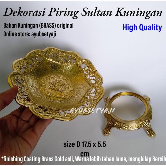 Dekorasi Piring Kuningan SULTAN nampan Hias antik Cawan mangkuk mewah TKP
