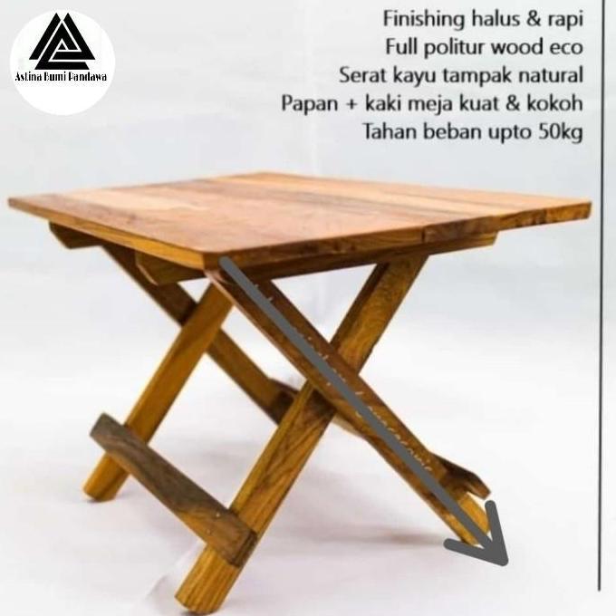 Meja lipat kayu jati / meja laptop jati lipat