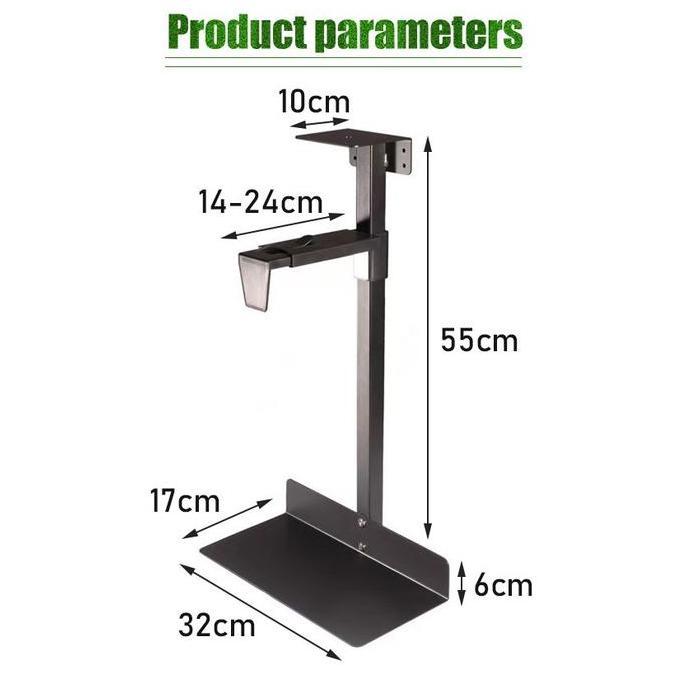 Rak CPU Gantung Meja Dinding CPU Komputer Stand Aluminium Minimalis Universal / Tray CPU Komputer Ga