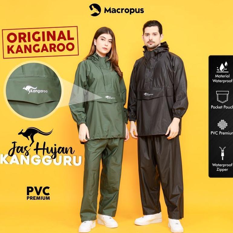KANGAROO RAINCOAT PVC Series jas hujan kangguru jas hujan pria tebal jas hujan pria jas hujan wanita
