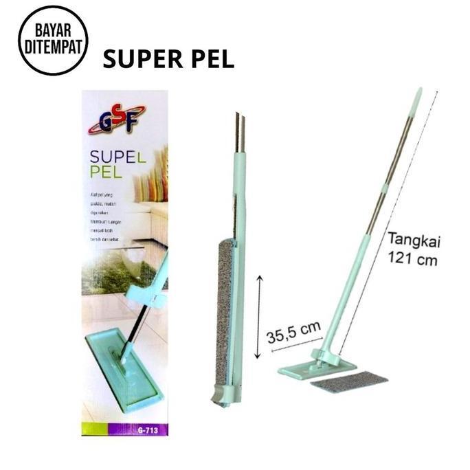 Alat Pel Lantai Praktis Flat Mop Super Gsf G 713 Set Panjang Pendek