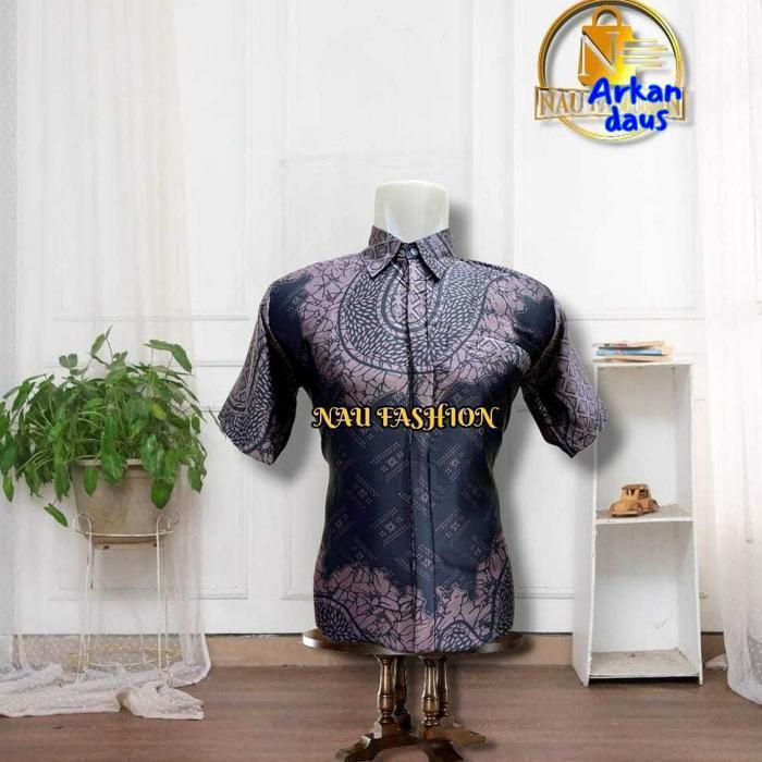 Bisa COD Ow42 PROMO KEMEJA BATIK LENGAN PENDEK MASA KINI TERMURAH DAN TERBARU Premium Termurah