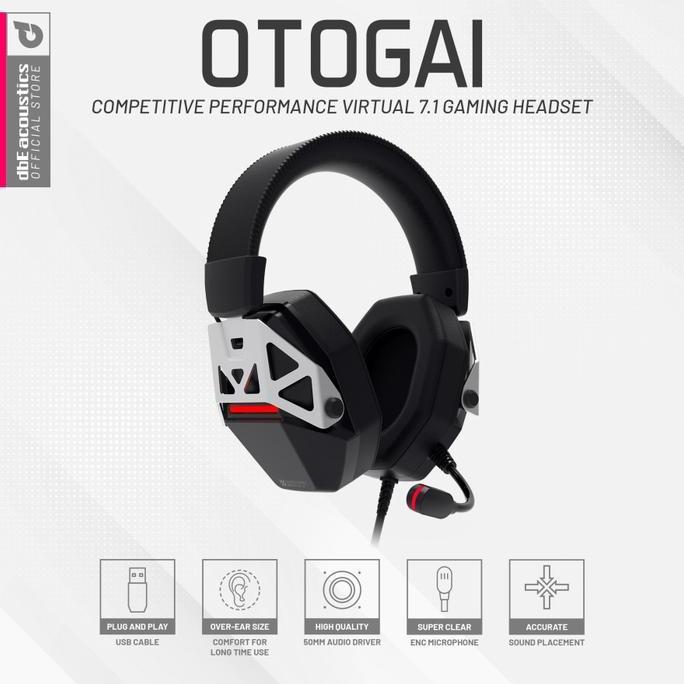 dbE Otogai 7.1 Virtual Surround Gaming Headphone with ENC Microphone - Dbe Otogai Pro 7.1