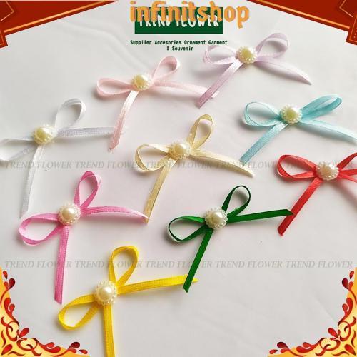 Gercep [PER LUSIN] Pita kecil Satin 1/8 inch plus monte kecil PER LUSIN pita hiasan souvenir hampers