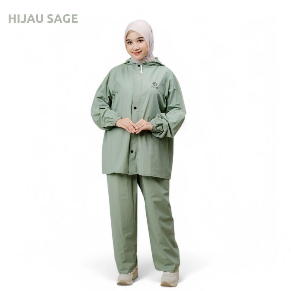 Jas Hujan Pluto Anti Rembes Setelan Pria Wanita Dewasa Original Jas Hujan