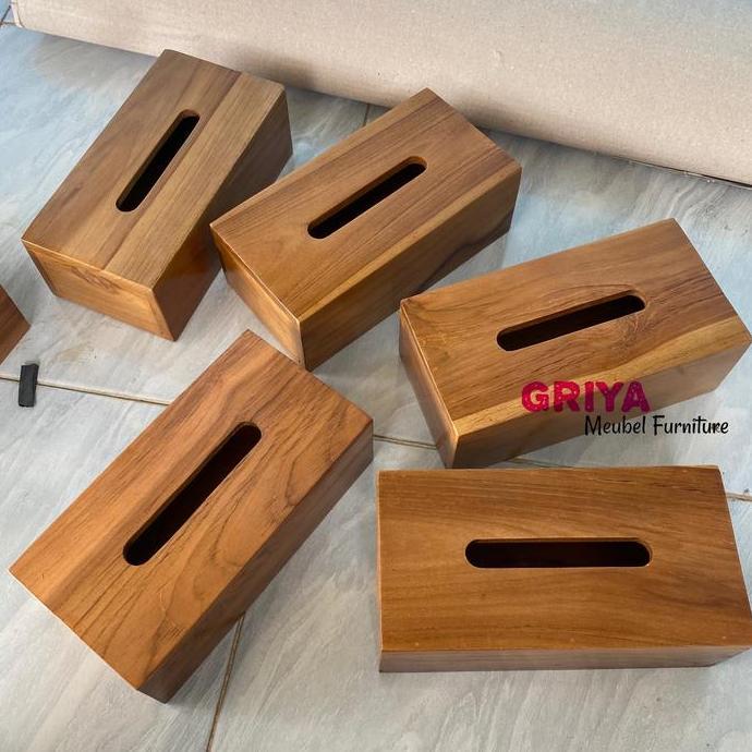 tempat tisu kayu jati - kotak tisu jati - tempat tisu estetik