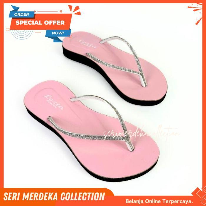 LOZTA SENDAL WANITA JEPIT PLATFORM DIAMONT PUTIH PRODUK TERBAIK