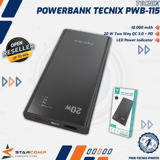 Tecnix PWB-115 PowerBank 10.000 mAh 20W Two-Way