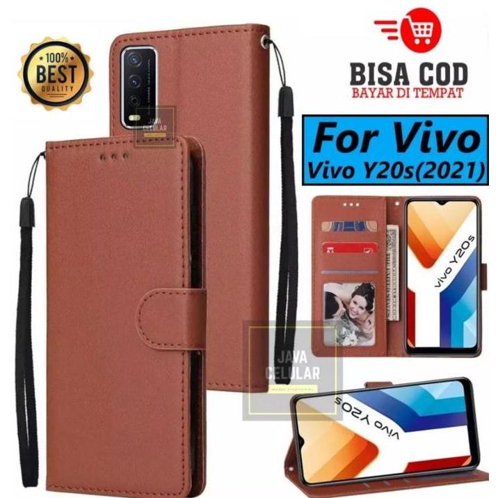 DB186 - Leather Flip Untuk VIVO Y20S (2021) -Wallet Case Kulit-Flip Cover