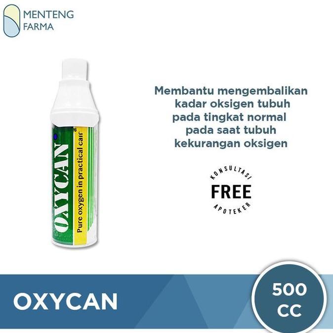Oxycan Green Kaleng 500 Cc - Oxygen / Oksigen Portable
