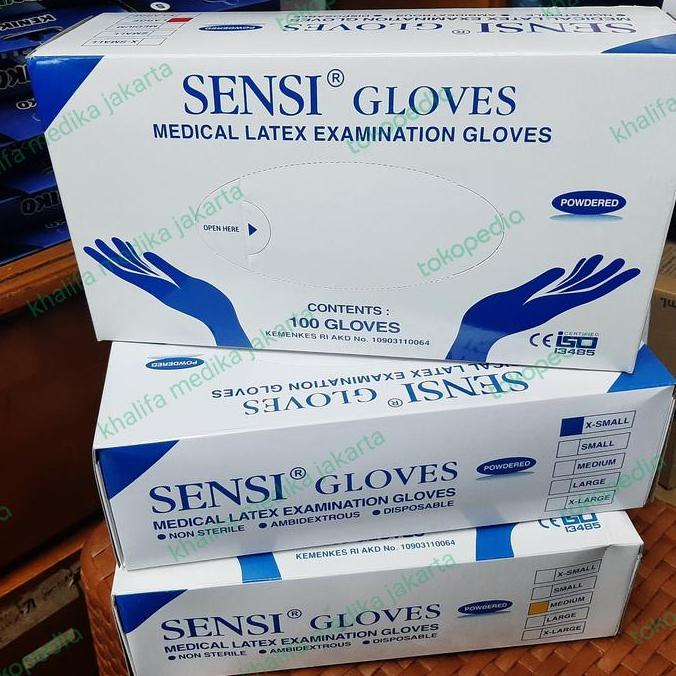 Sarung Tangan Sensi Isi 100 Gloves Latex / Sarung Tangan Karet Sensi
