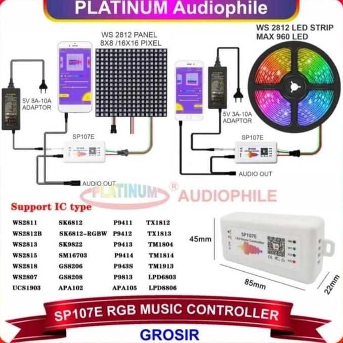 SP107E Music Bluetooth RGB Controller SP107E LED WS2812,