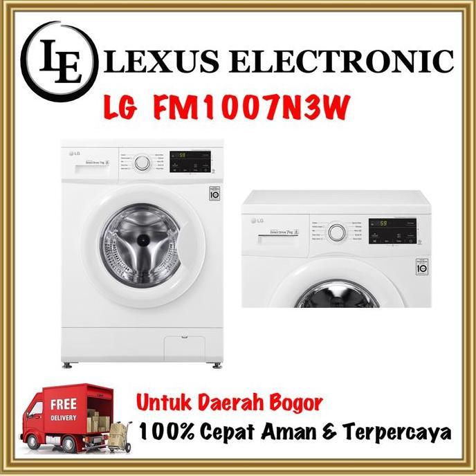 TERLARIS - LG FM1007N3W FM1007 LG MESIN CUCI 7KG MESIN CUCI FRONT LOADING LG